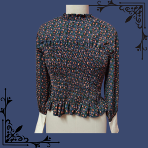 Floral crop top with collar