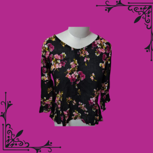 Floral Printed Baggy Sleeve Top
