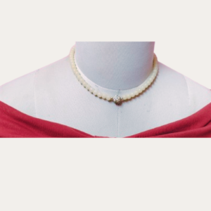 Pearl necklace with silver ball